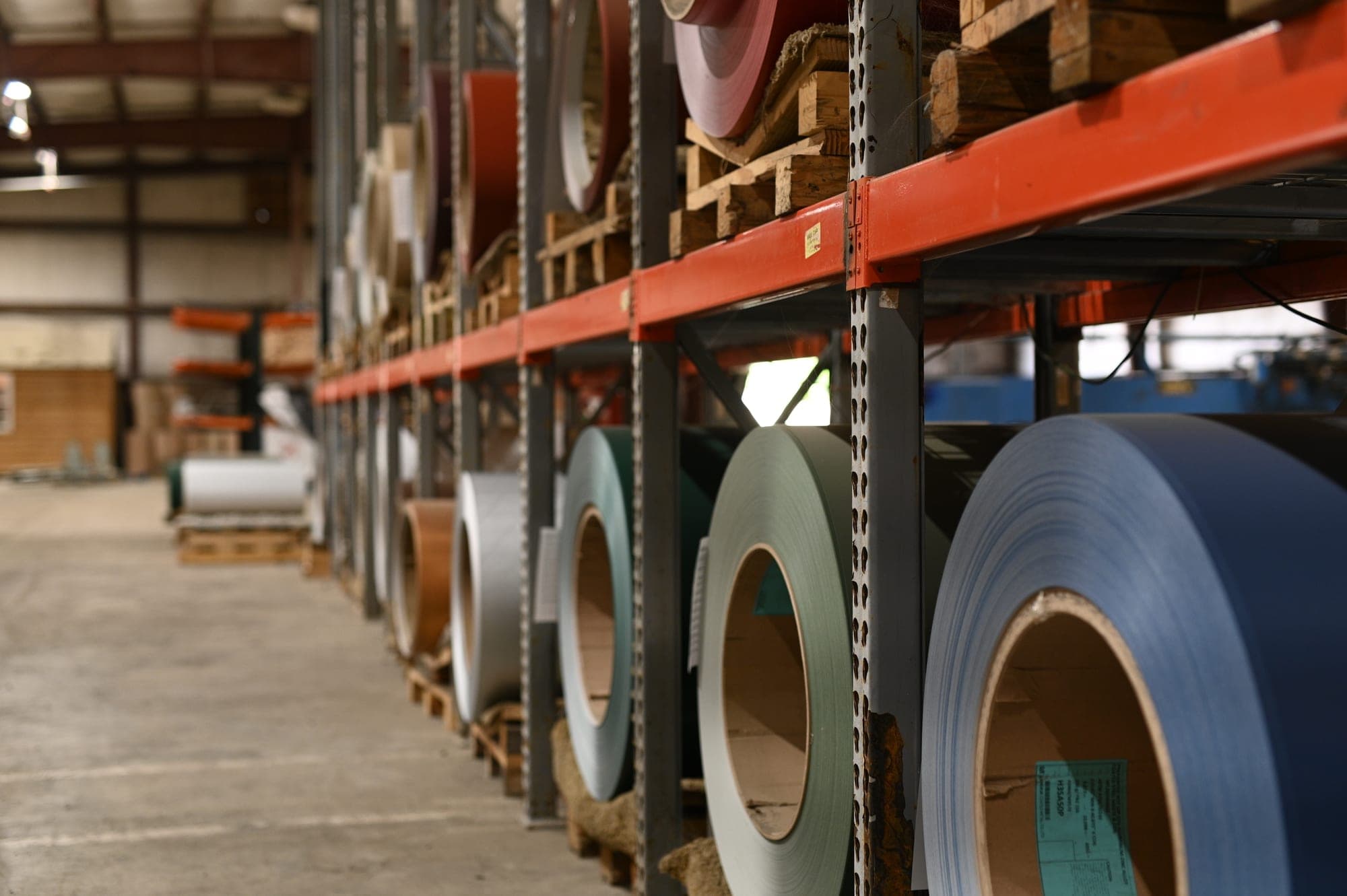 Metal roofing coil stock at the South Boston, Virginia mill